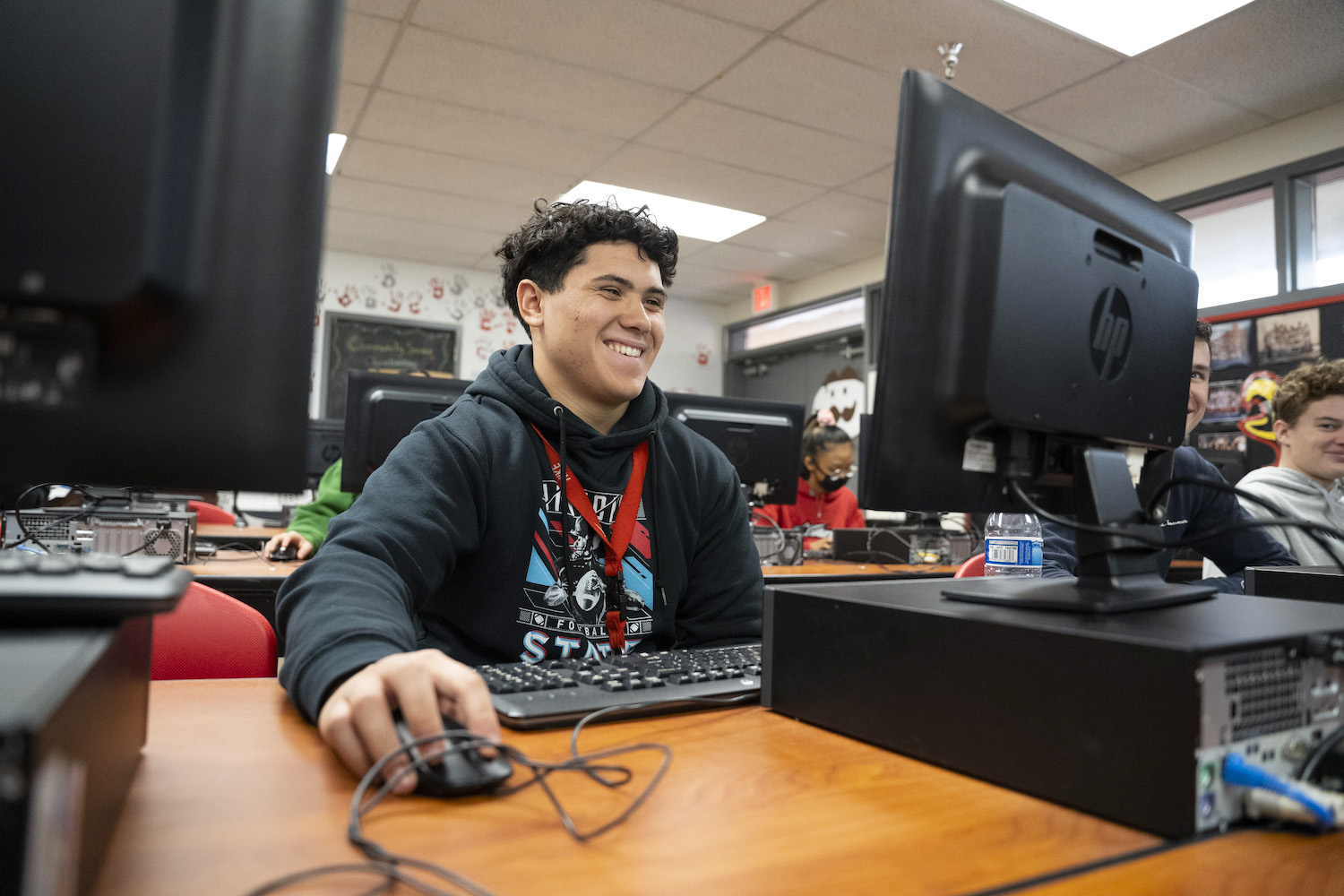 Student using computer